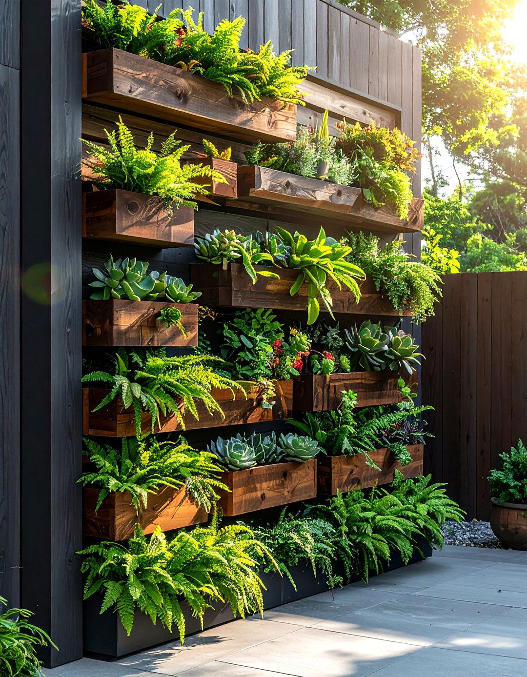 Vertical garden wall - 30 patio decor ideas