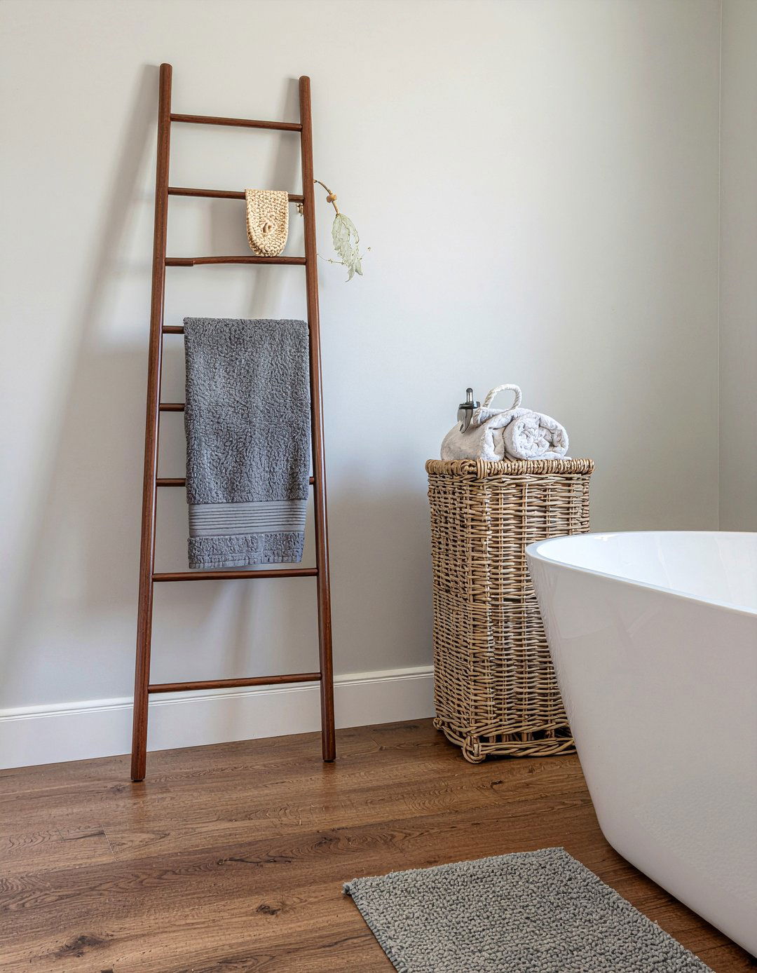 Vertical ladder rack - 30 bathroom innovative storage ideas