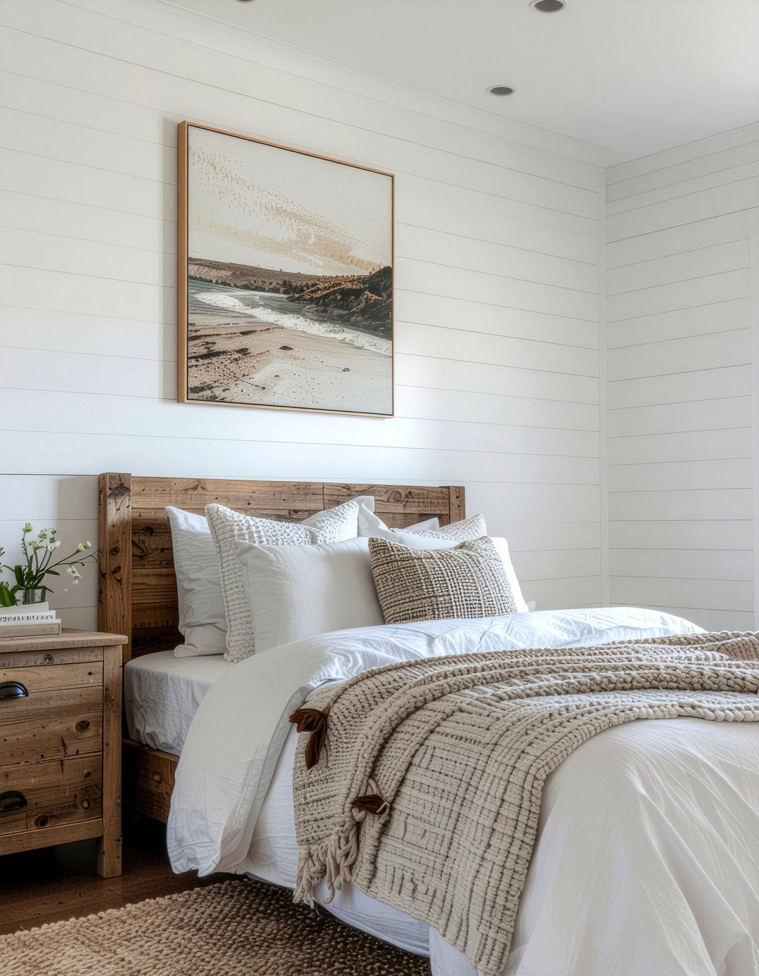 Vertical shiplap walls - 30 tiny bedroom ideas