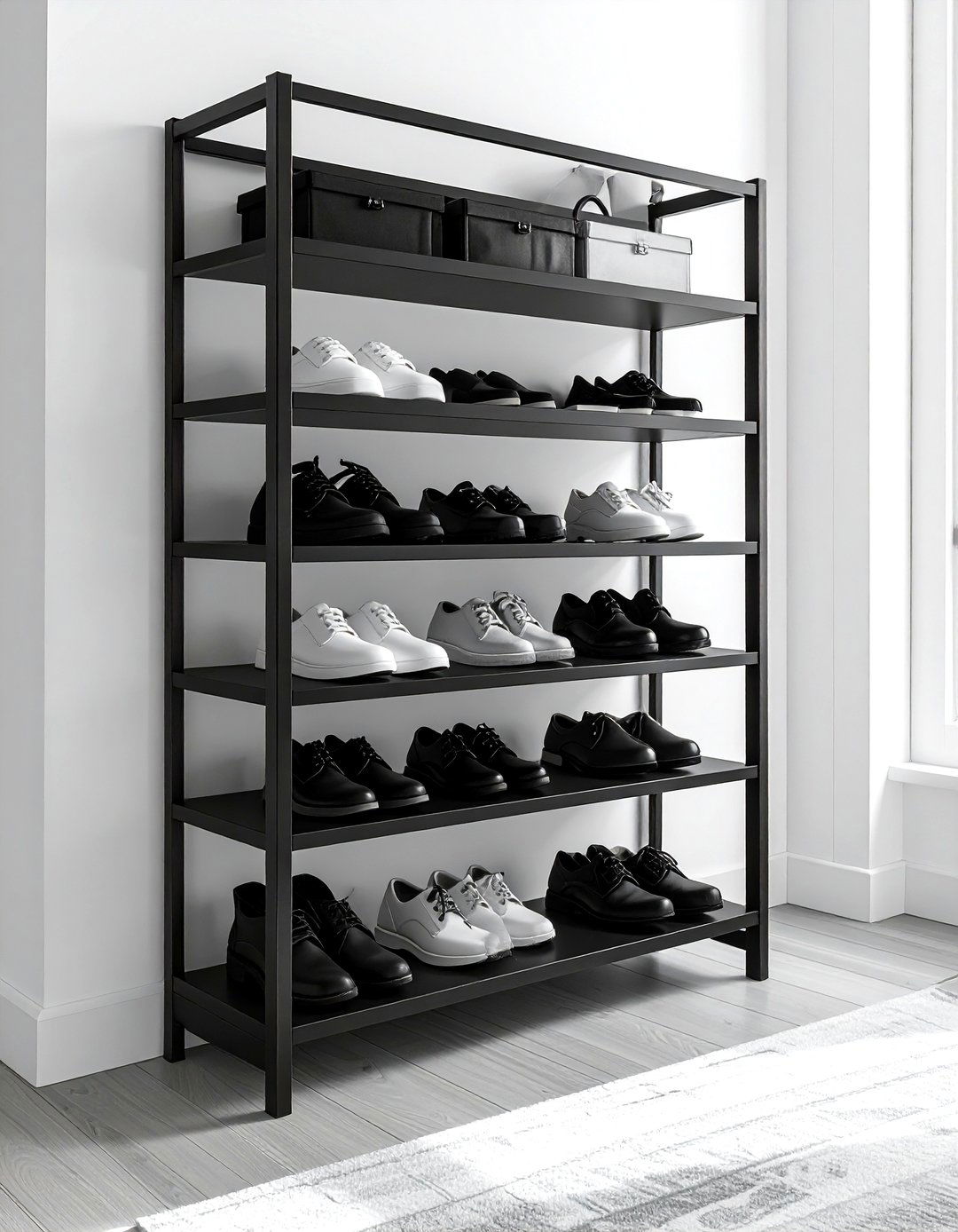Vertical shoe rack - 30 bedroom creative storage ideas