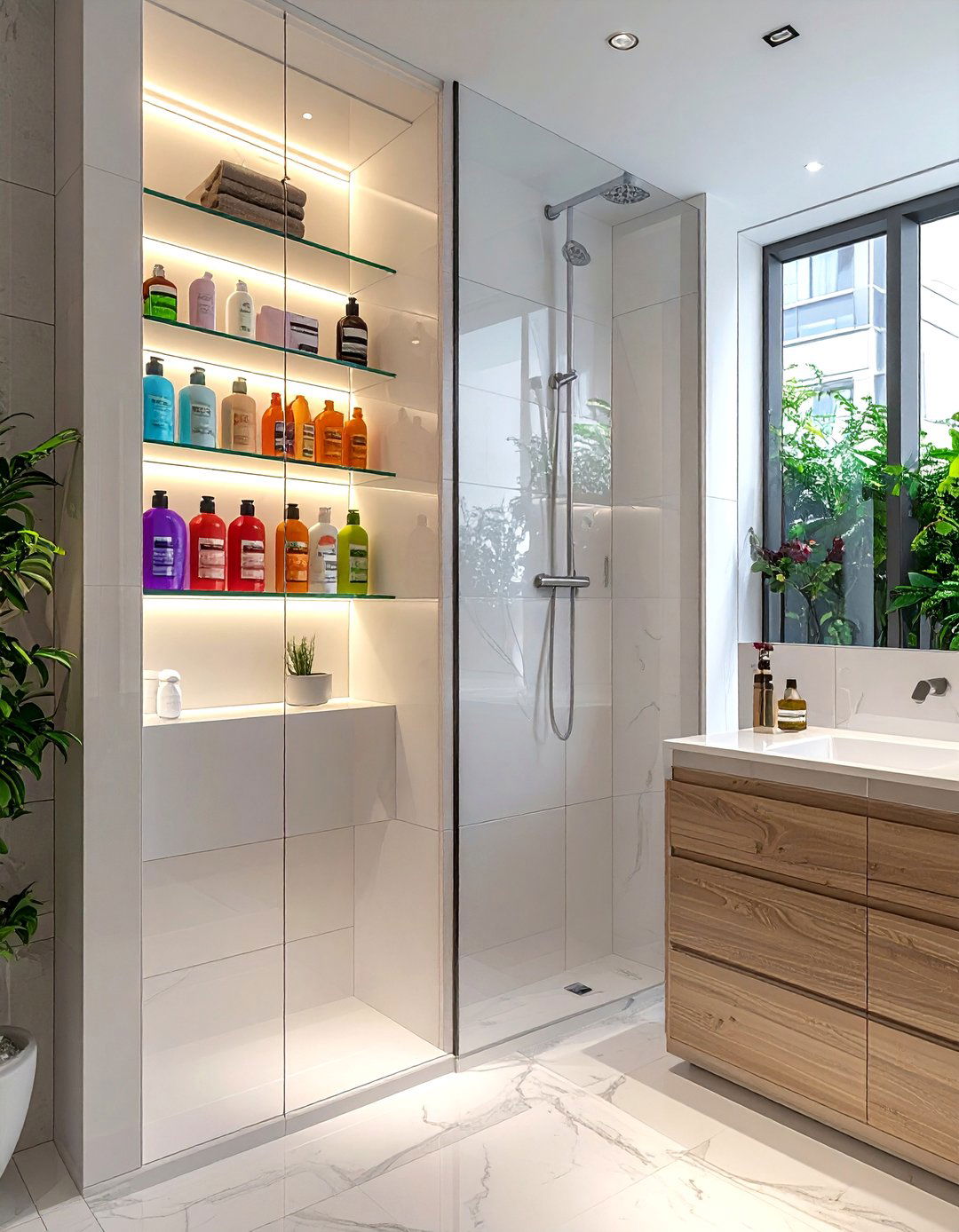 Vertical shower niche - 30 tile niche ideas