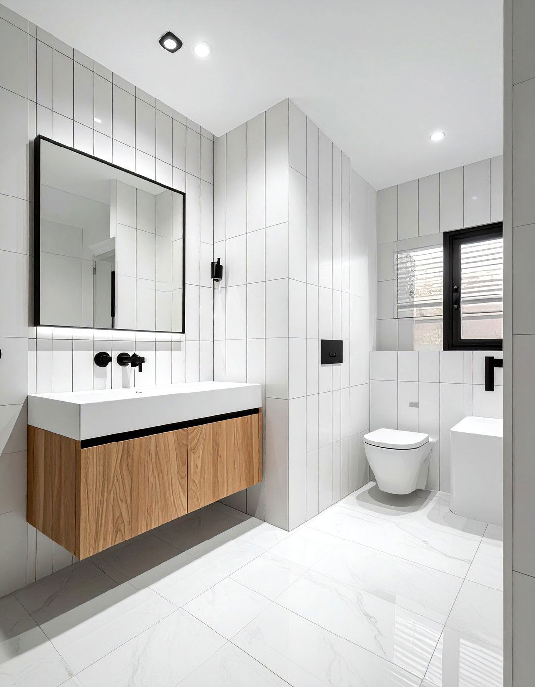 Vertical stack bond tile - 30 show home bathroom ideas