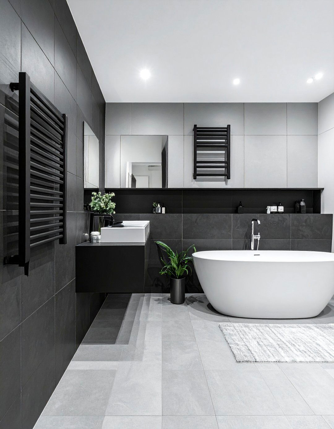 Vertical stack charcoal tile - 30 charcoal bathroom ideas