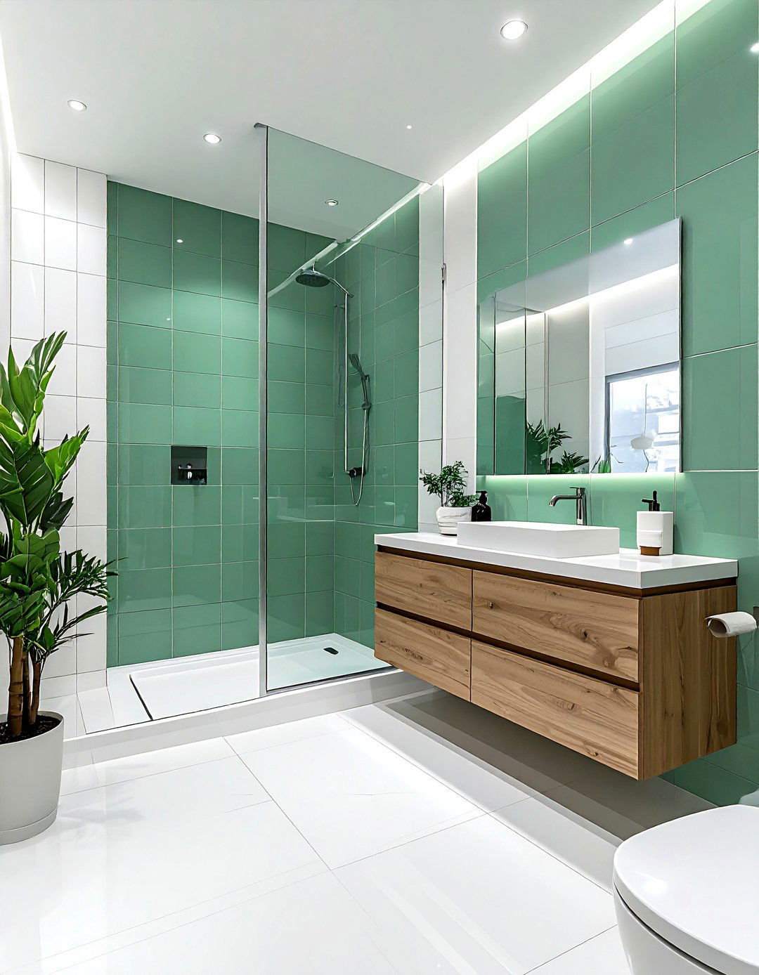 Vertical stack porcelain tile bathroom - 30 porcelain tile bathroom ideas