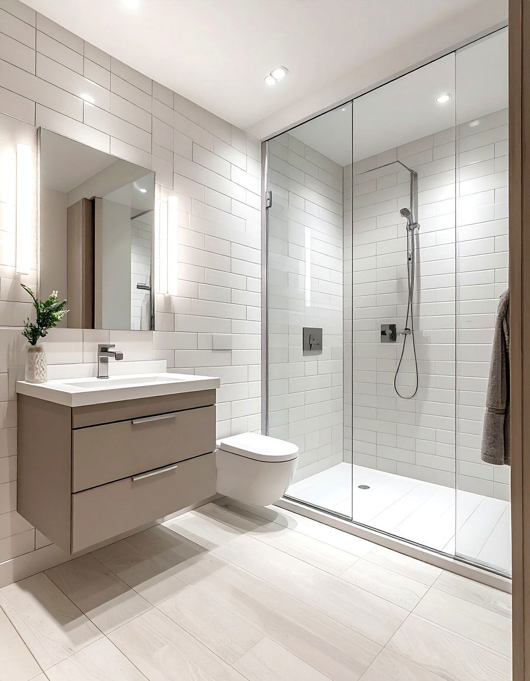 Vertical stack subway tile shower - 30 subway tile bathroom ideas