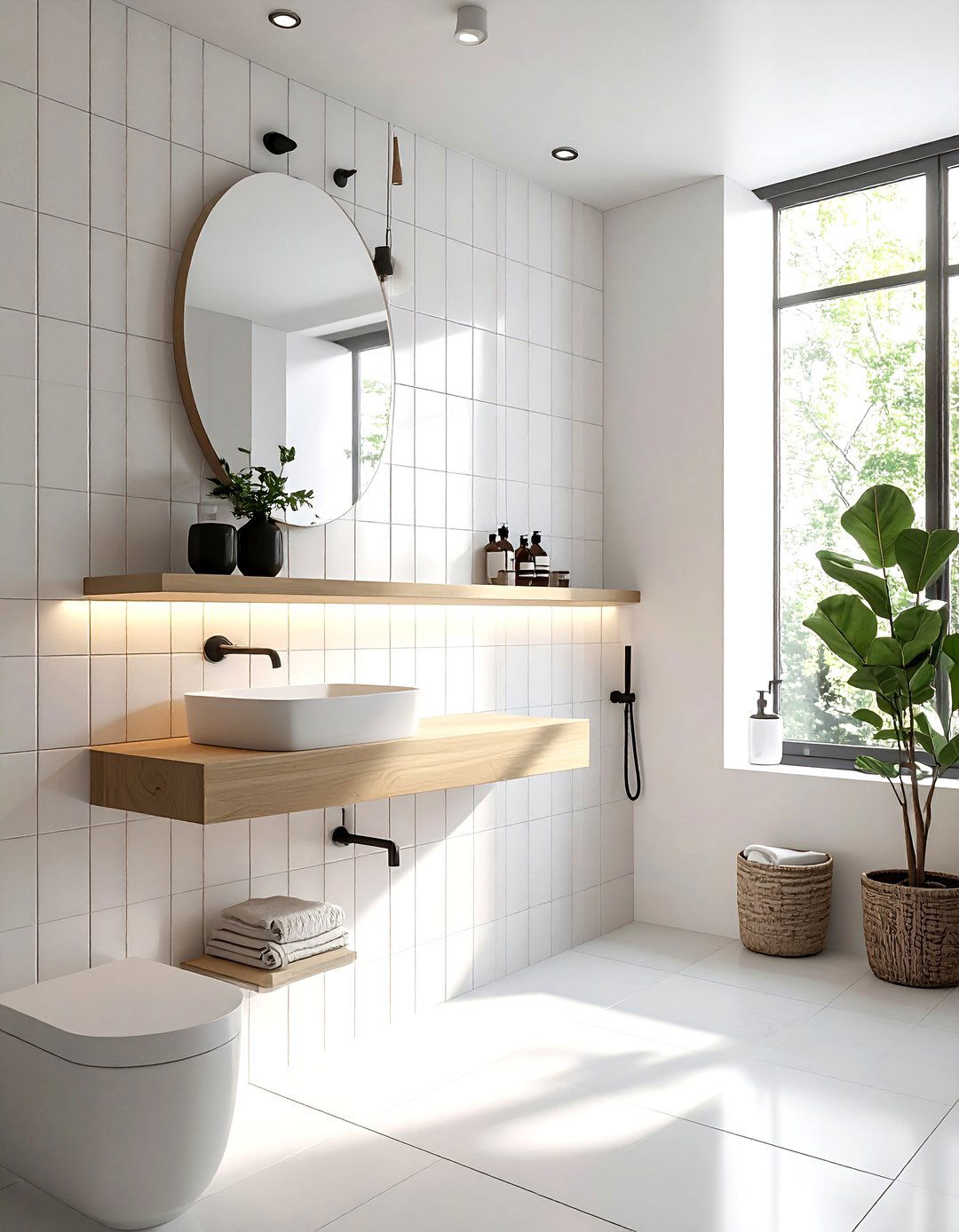 Vertical stack tile - 30 Nordic bathroom ideas