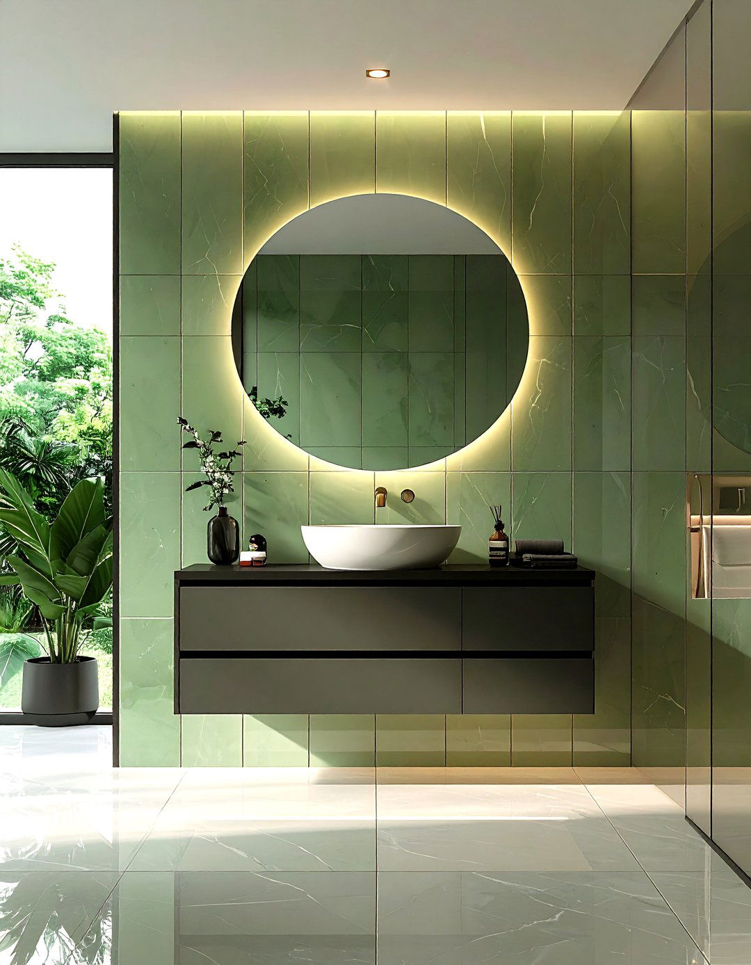 Vertical stack zellige tile - 30 zellige tile bathroom ideas