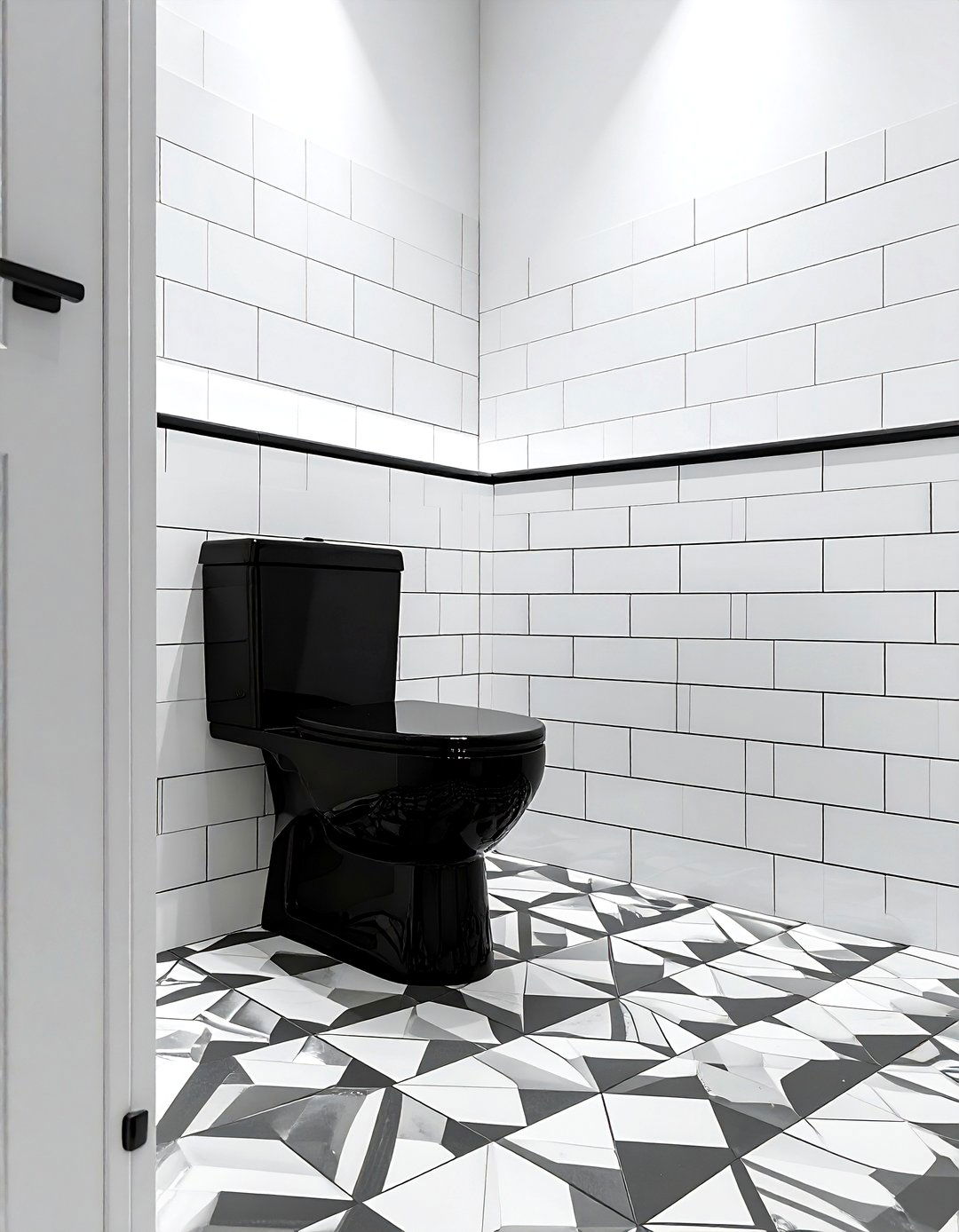 Vertical stacked subway tile - 30 water closet ideas