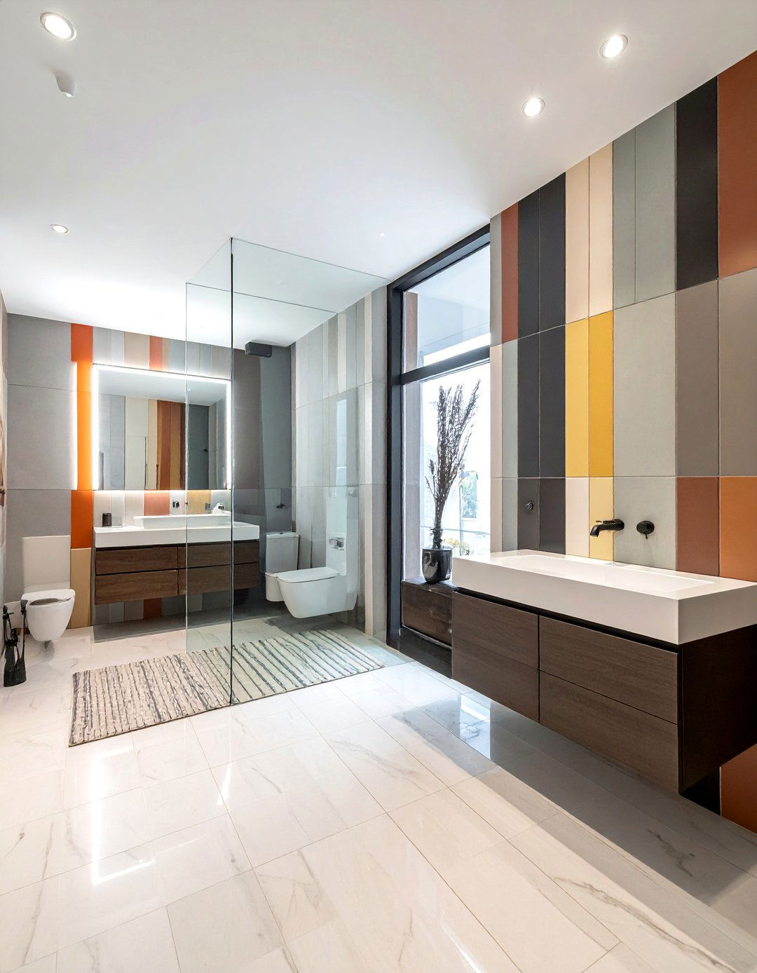 Vertical stacked tile - 30 bathroom wall tile ideas