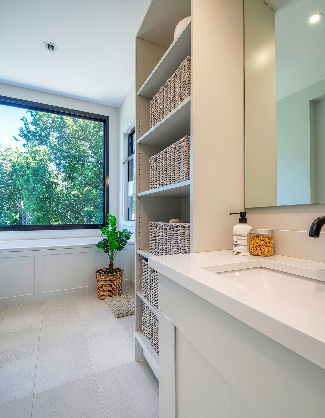 Vertical storage bathroom vanity - 30 bathroom built-in vanity ideas