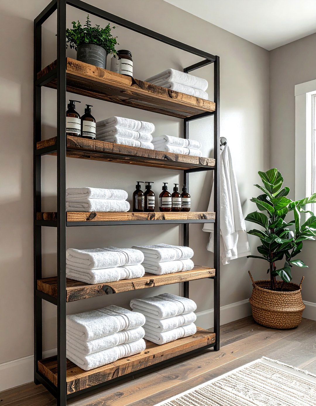 Vertical storage shelf - 30 tiny bathroom ideas