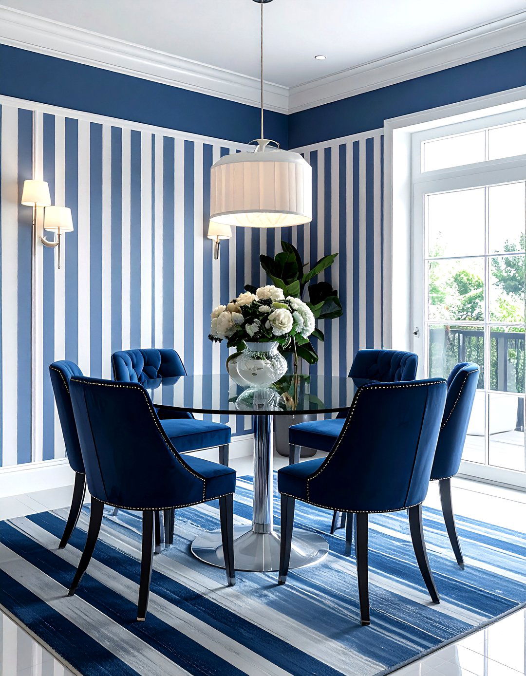 Vertical stripe dining room - 30 bold wallpaper dining room ideas