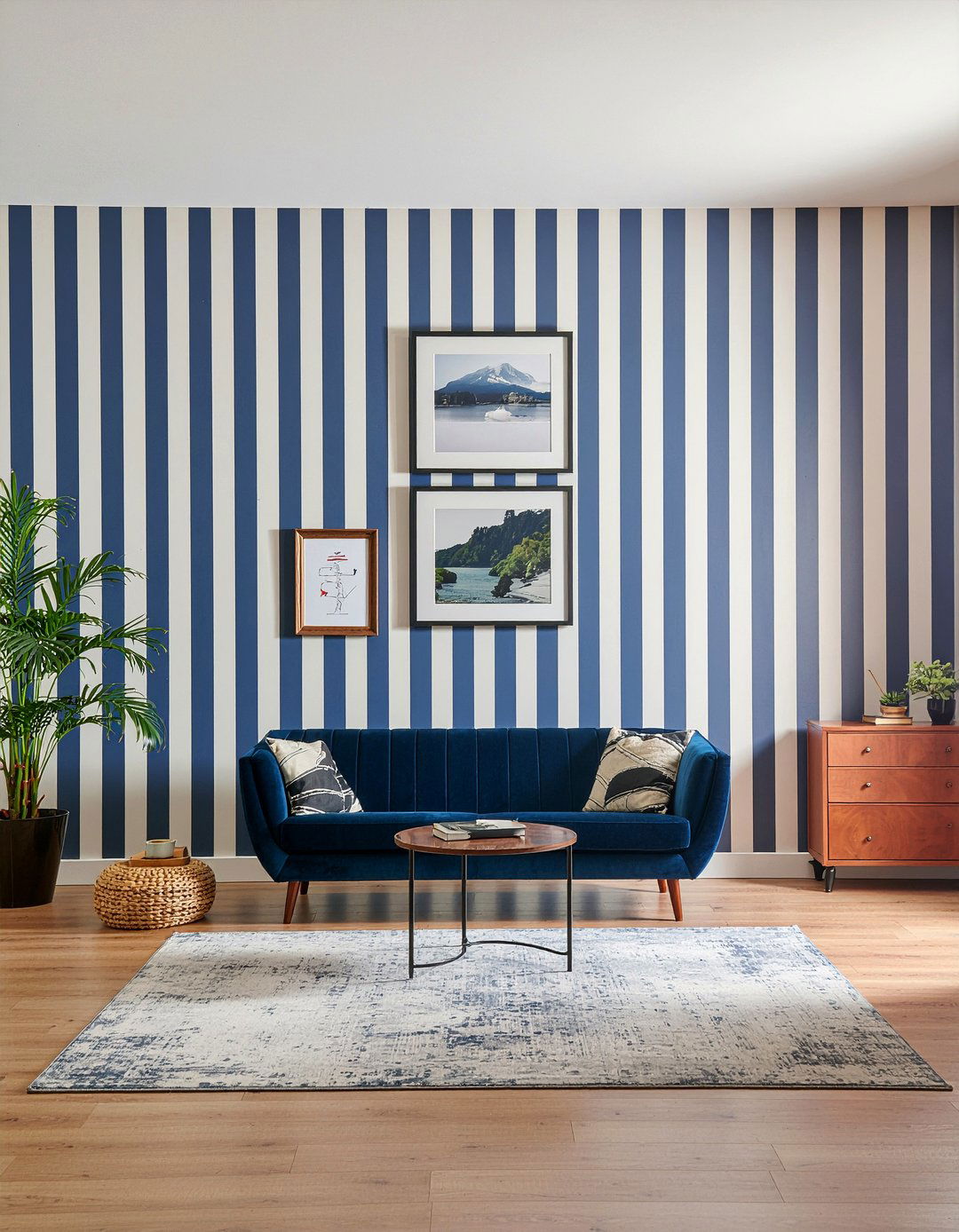 Vertical stripe wallpaper - 30 living room bold wallpapers