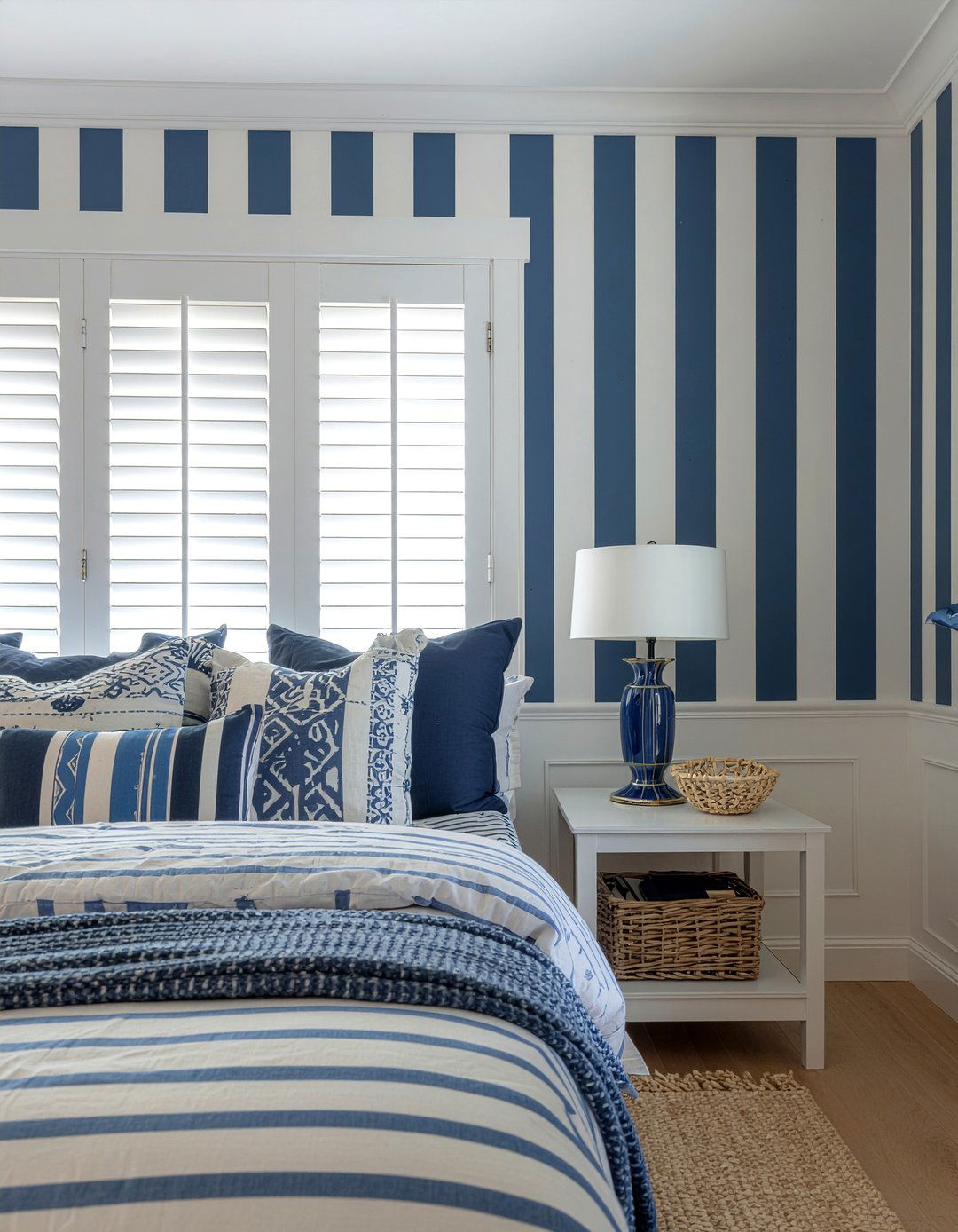 Vertical stripe wallpaper - 30 bedroom peel and stick wallpapers