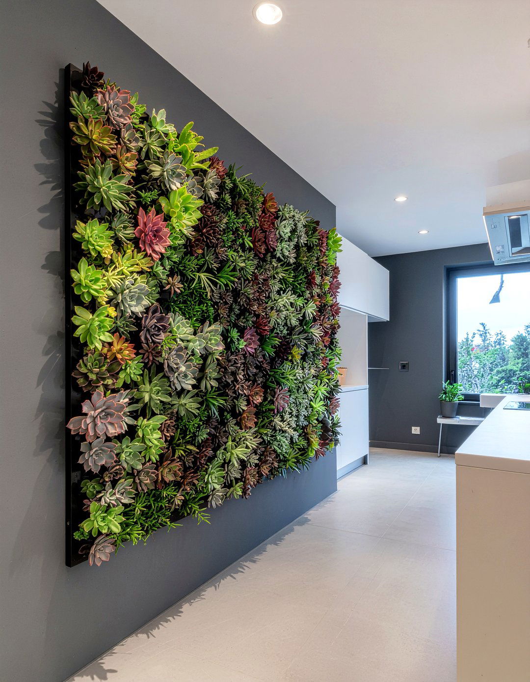 Vertical succulent garden wall - 30 kitchen succulent ideas