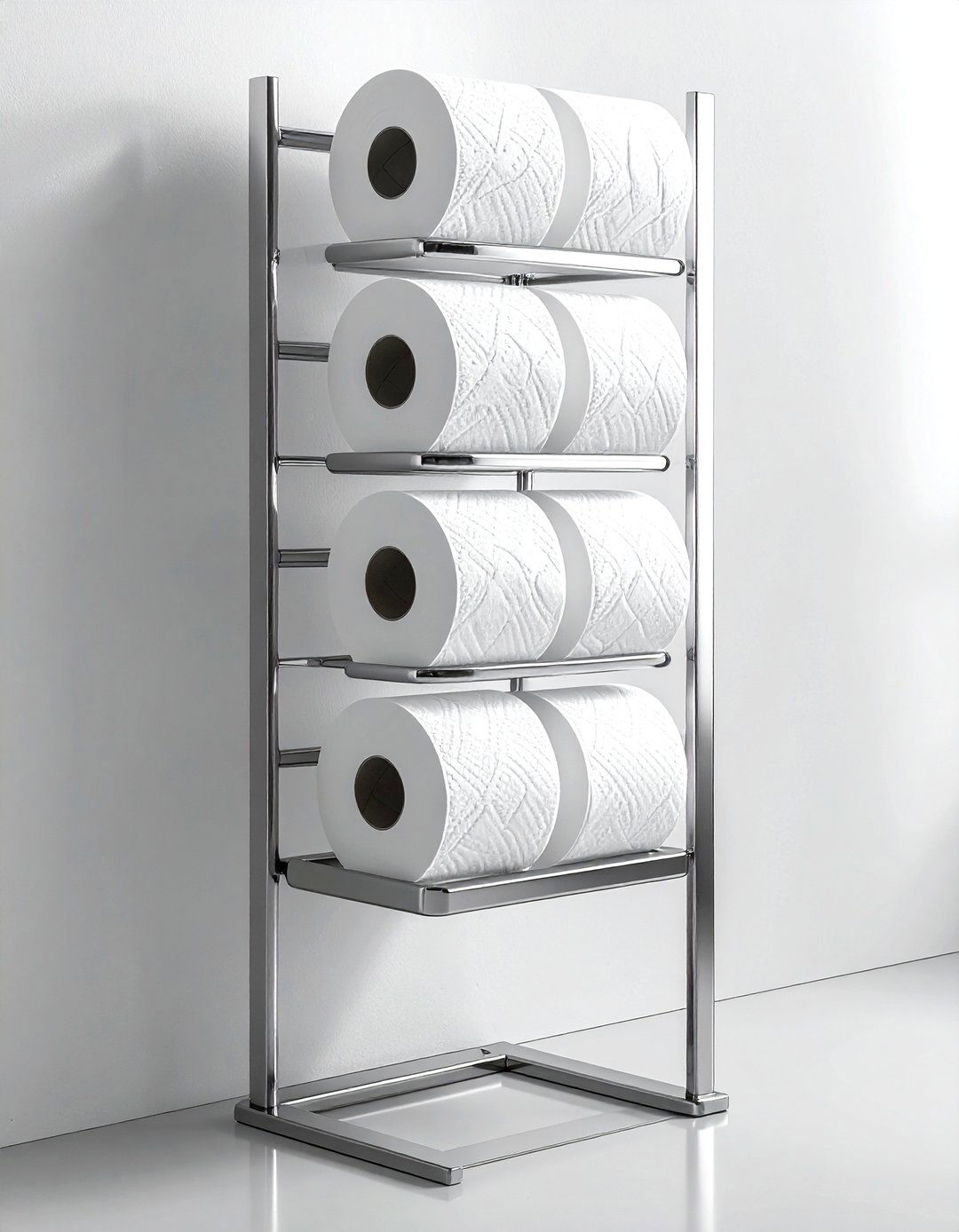 Vertical toilet paper holder - 30 bathroom storage solutions