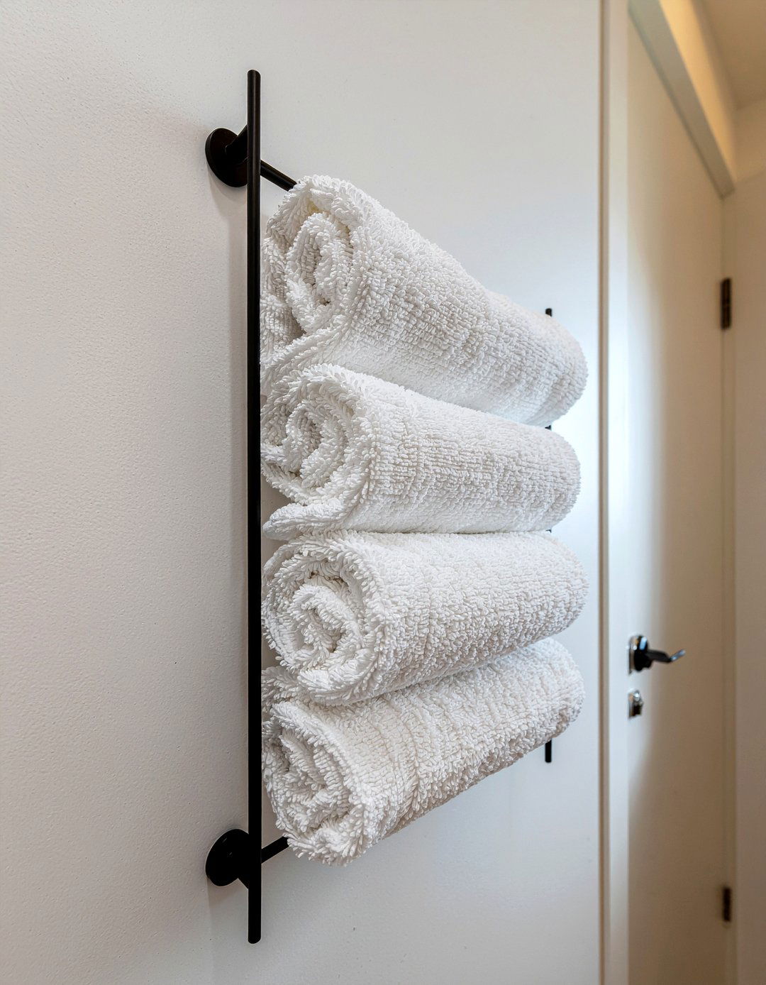 Vertical towel rack - 30 bathroom towel ideas