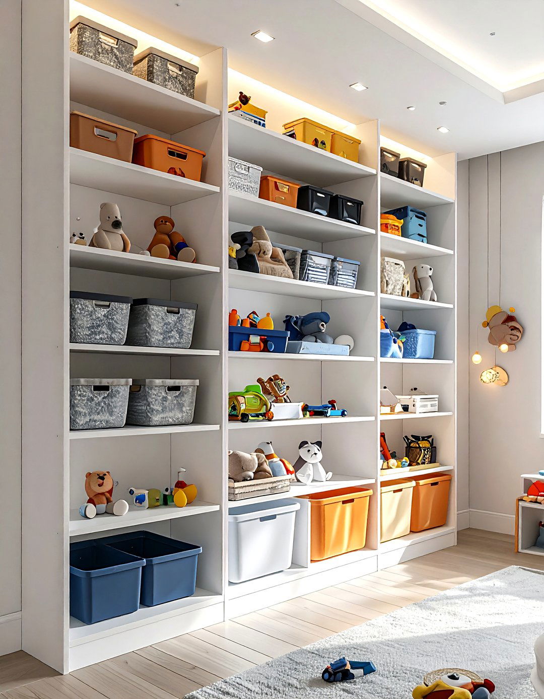 Vertical toy storage - 30 playroom storage ideas