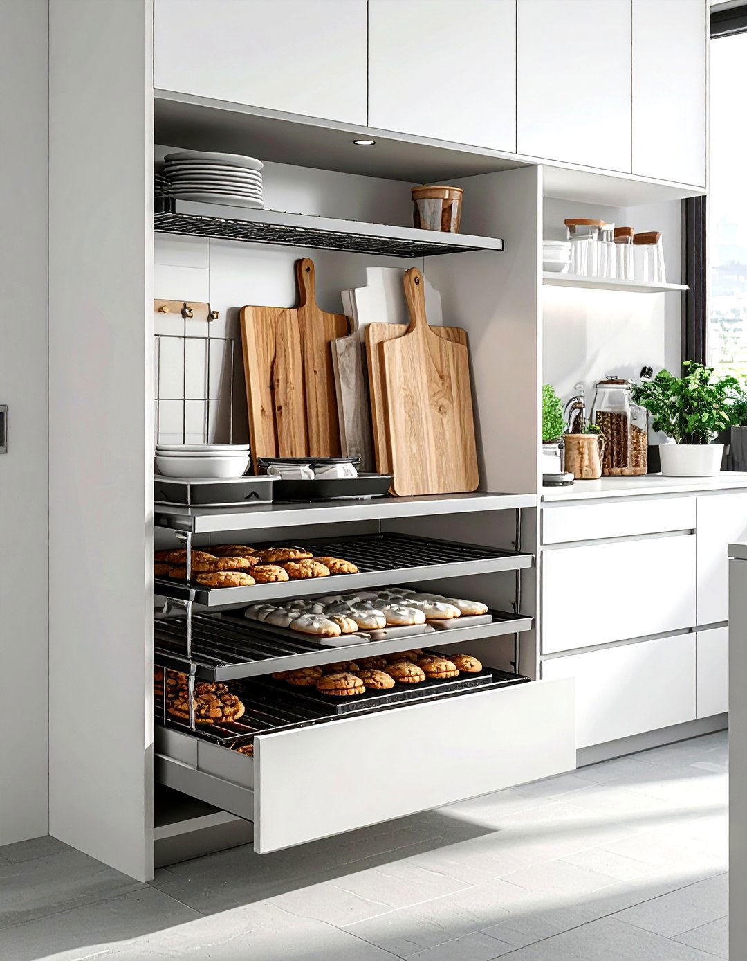 Vertical tray divider - 30 kitchen clever storage ideas