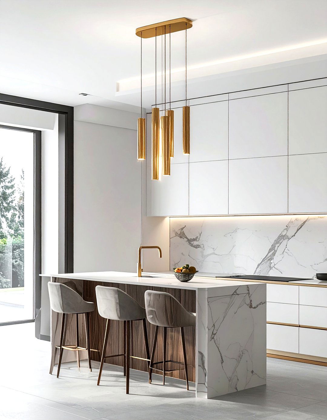 Vertical tube pendant - 30 kitchen lighting design