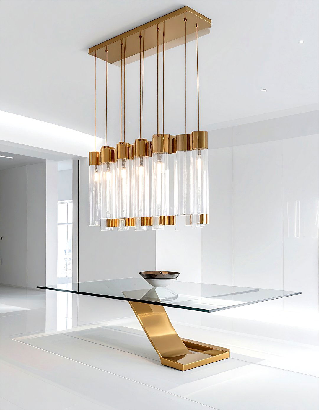 Vertical tube pendant - 30 dining room lamp ideas