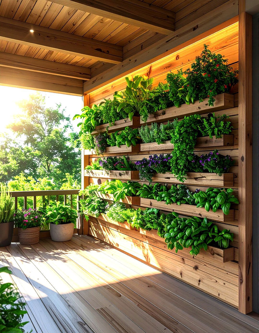 Vertical wall garden - 30 screened porch decor ideas