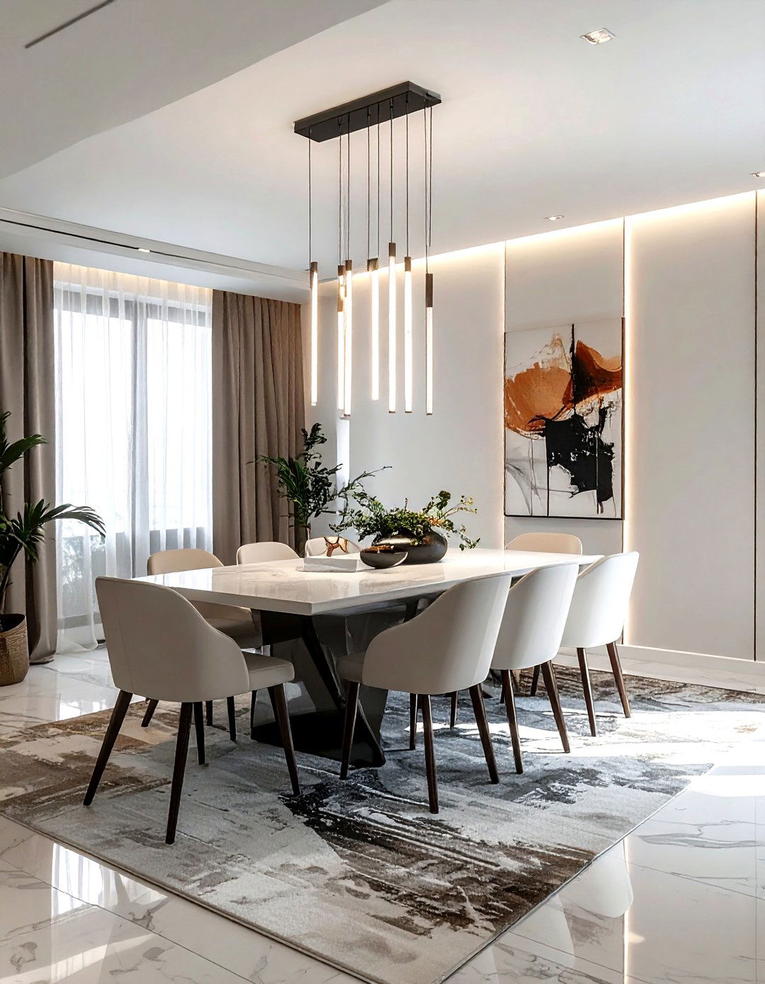 Vertical wall light for dining room - 30 dining room accent lighting ideas