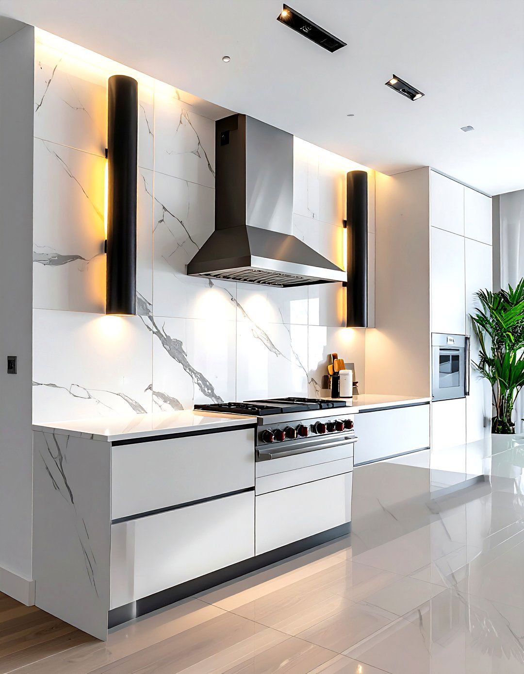 Vertical wall sconce - 30 kitchen accent lighting ideas