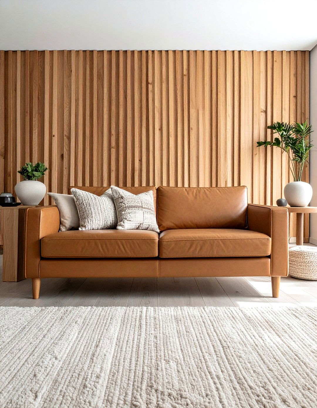 Vertical wood slats - 30 living room paneled walls ideas