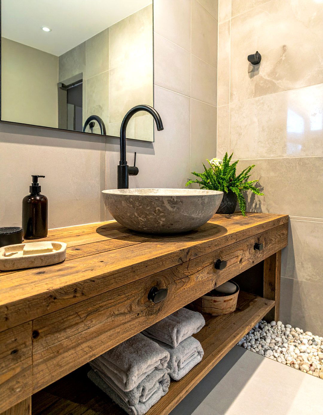 Vessel Sink Farmhouse Vanity - 30 farmhouse bathroom vanity ideas