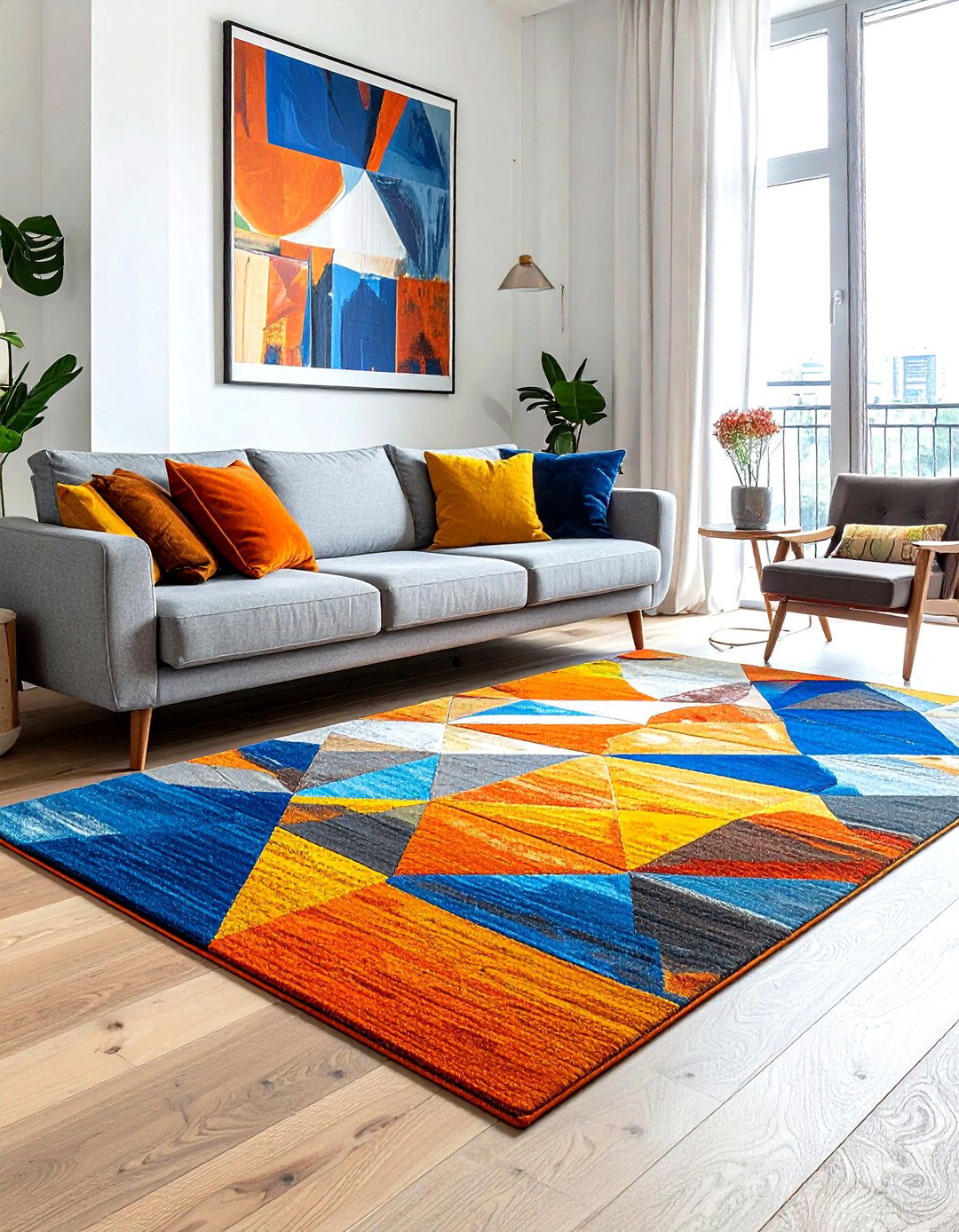 Vibrant area rug - 30 bright decor ideas