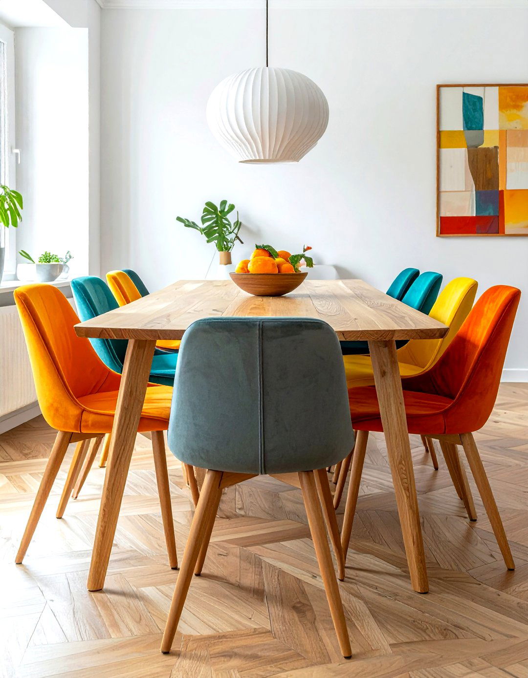 Vibrant dining chairs - 30 colorful home decor ideas
