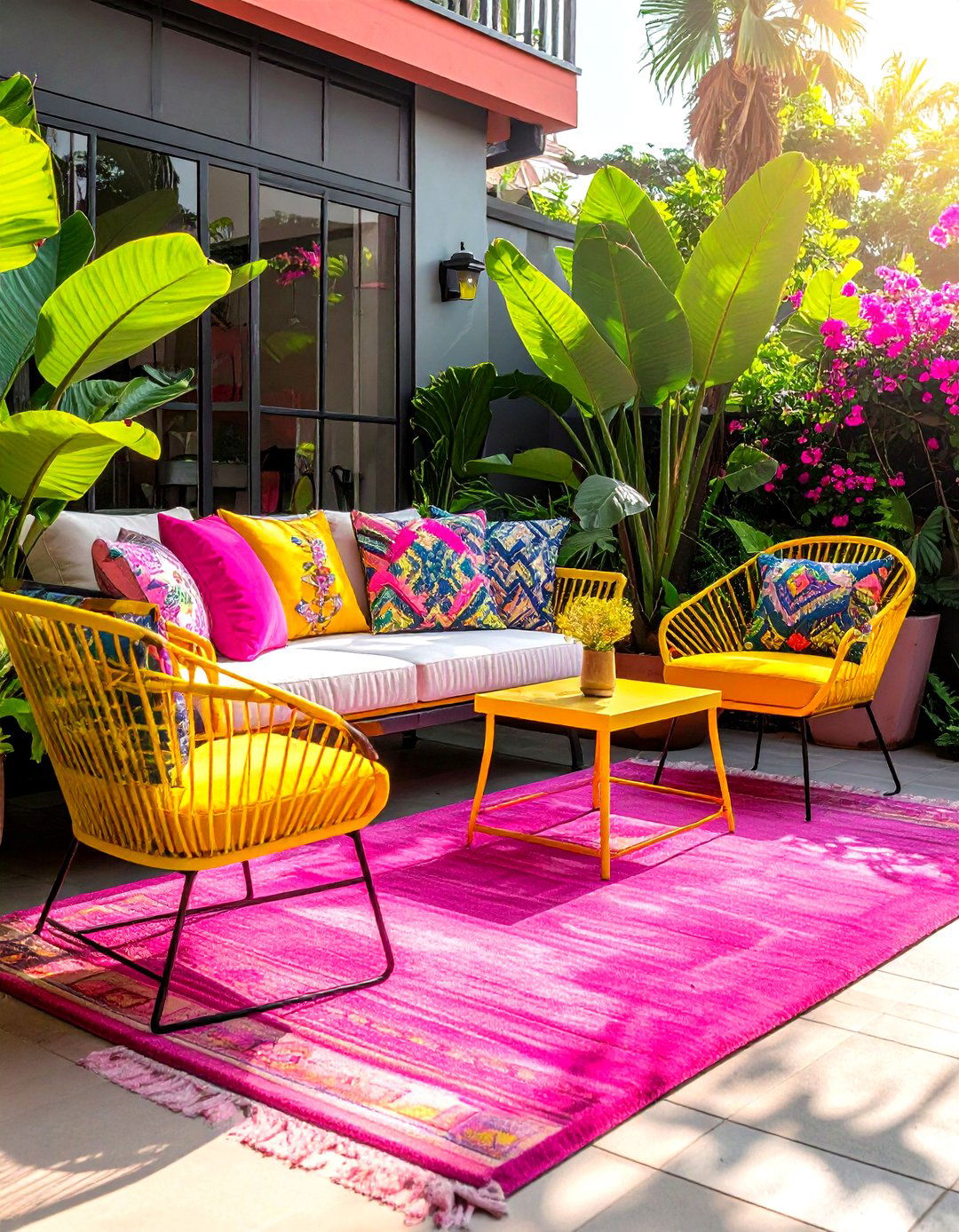 Vibrant outdoor patio - 30 colorful home decor ideas