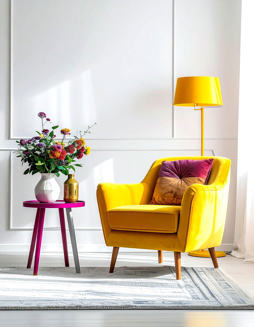 Vibrant reading nook - 30 colorful home decor ideas