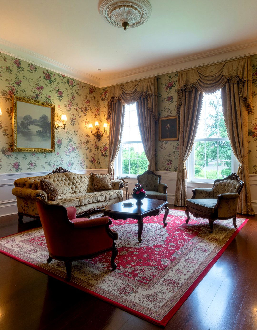 Victorian Floral Wallpaper - 30 living room vintage wallpapers