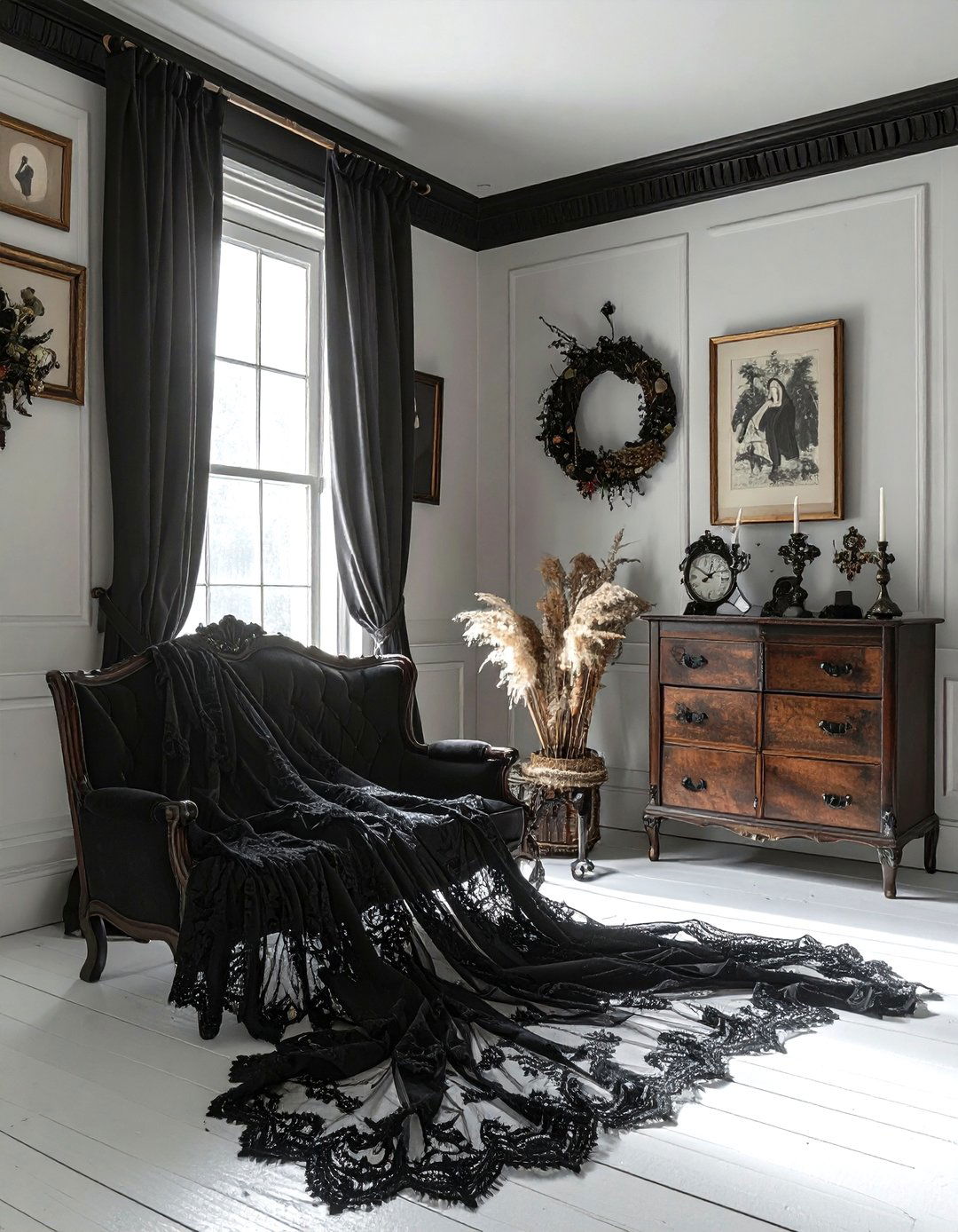 Victorian Mourning Room - 30 spooky decor ideas