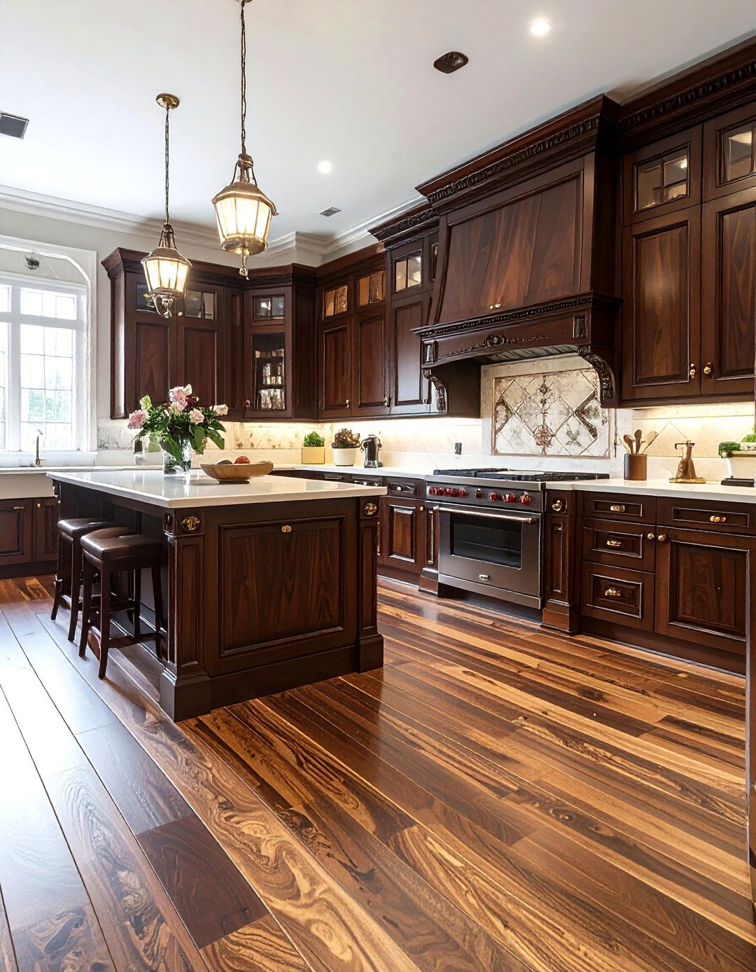 Victorian Pattern Vinyl Sheet - 30 vinyl floor kitchen ideas