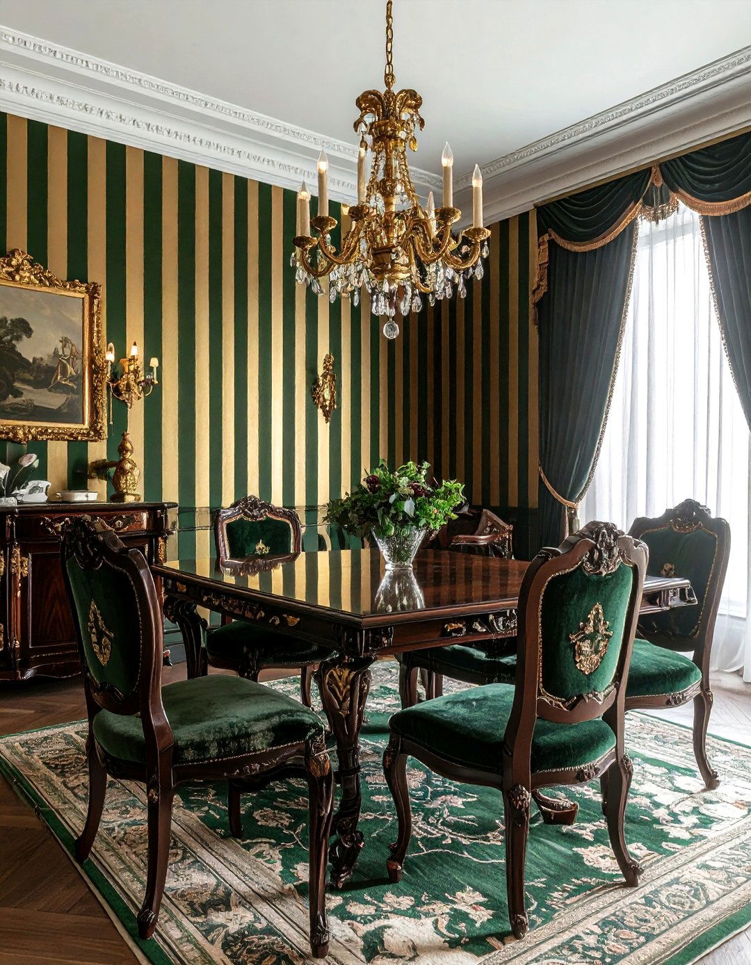 Victorian Striped Wallpaper Dining Room - 30 striped wallpaper dining room ideas