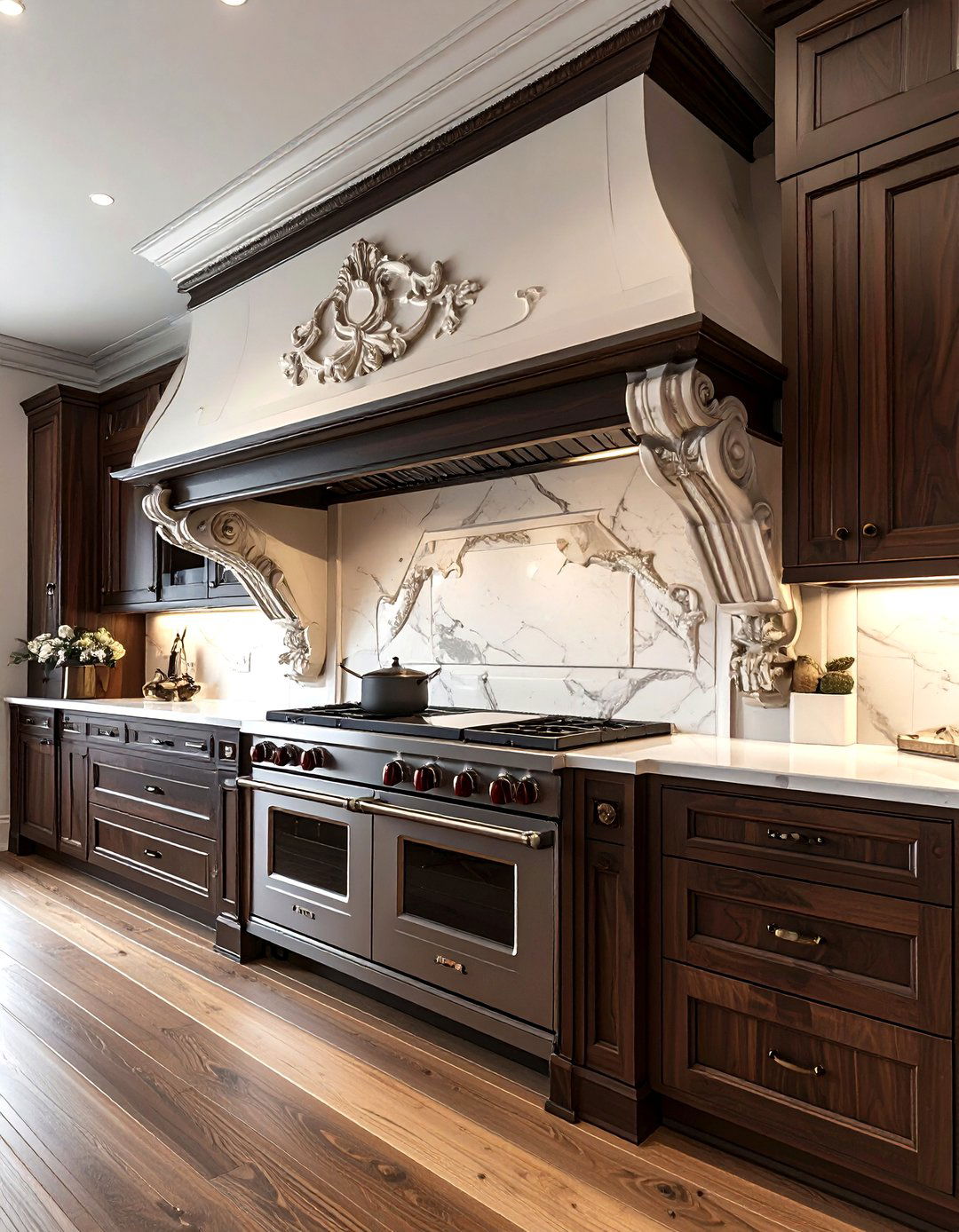 Victorian Style Hood - 30 wall-mount hood kitchen ideas