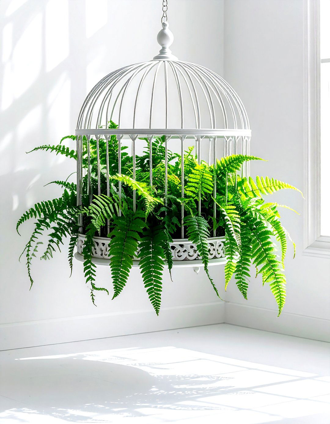Victorian birdcage with greenery - 30 curiosity decor ideas