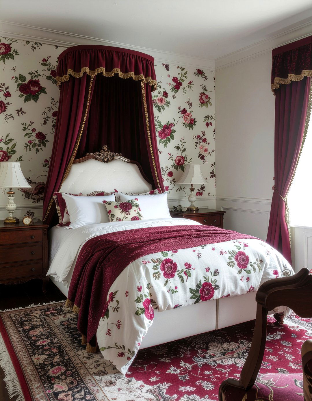 Victorian botanical wallpaper - 30 bedroom botanical wallpapers