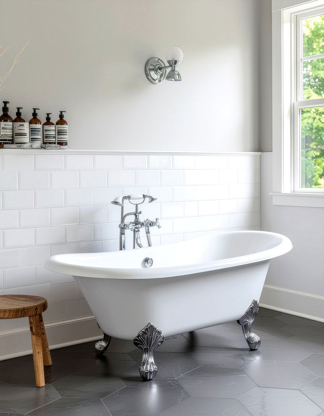 Victorian clawfoot tub modern faucet - 30 bathroom era mixing ideas