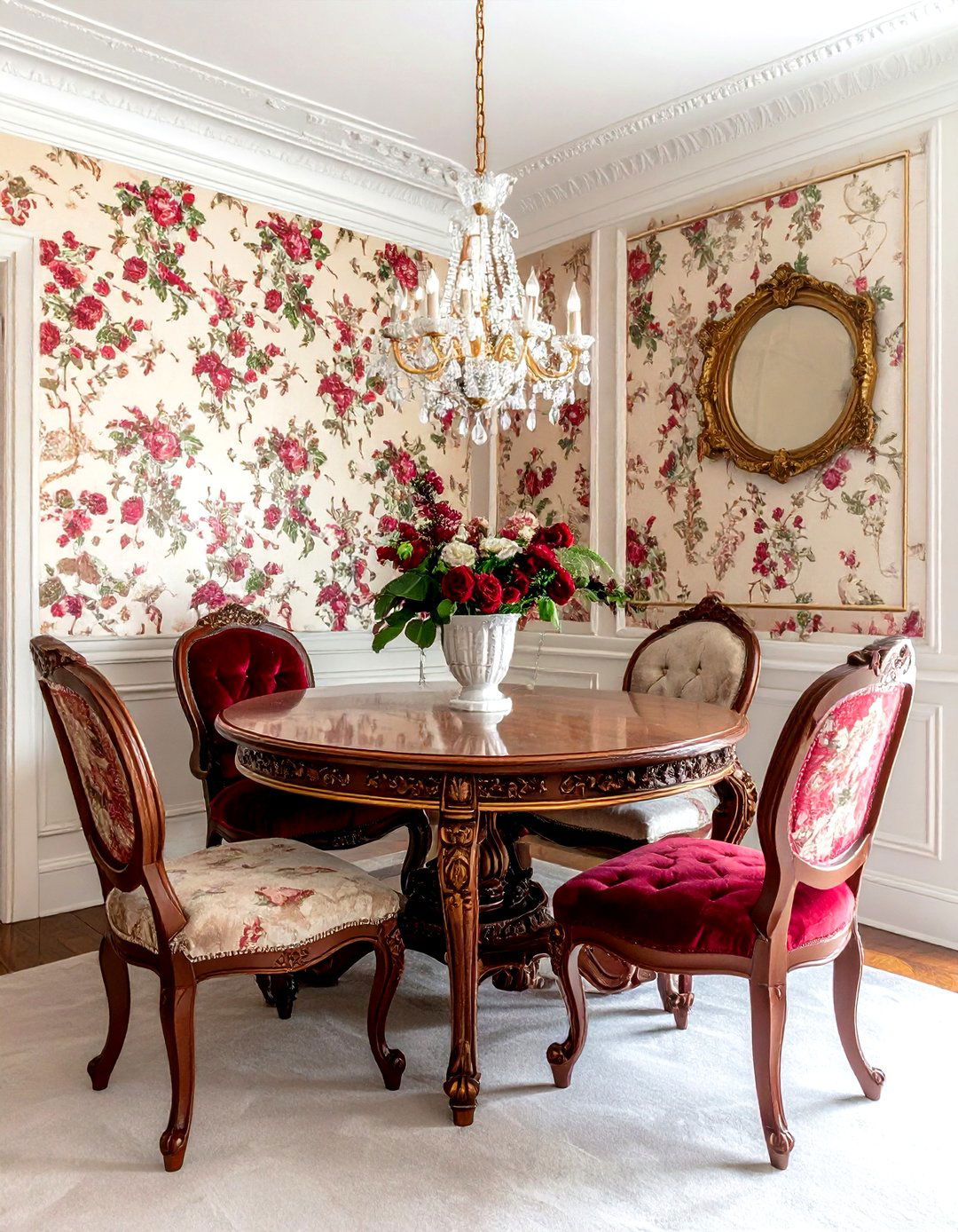 Victorian floral wallpaper dining room - 30 floral wallpaper dining room ideas