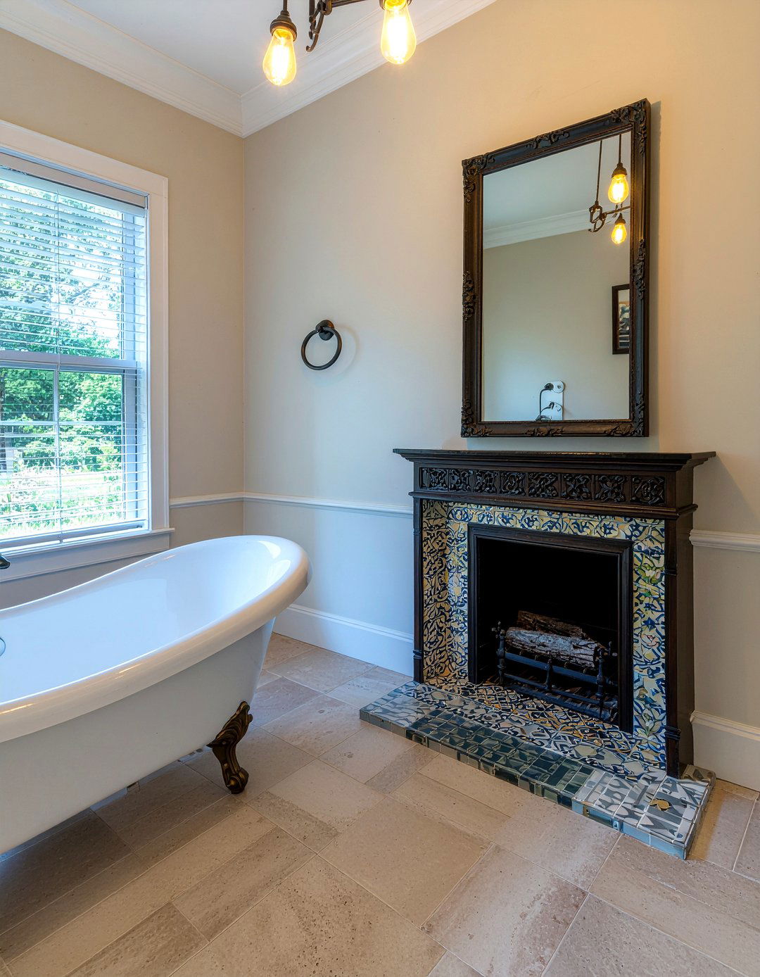 Victorian style bathroom fireplace - 30 bathroom fireplace ideas