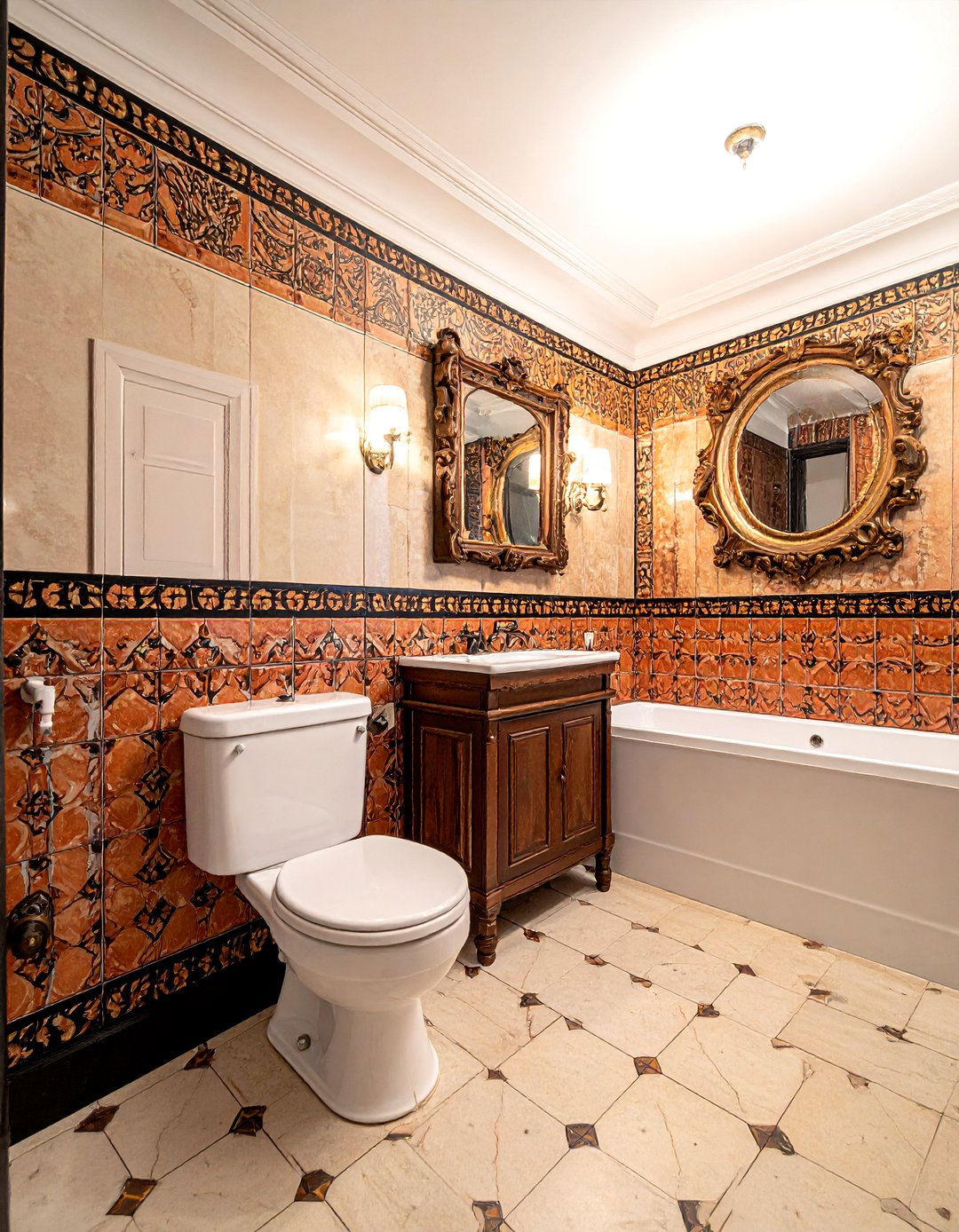 30 Beautiful Encaustic Tile Bathroom Ideas for a Classic Look