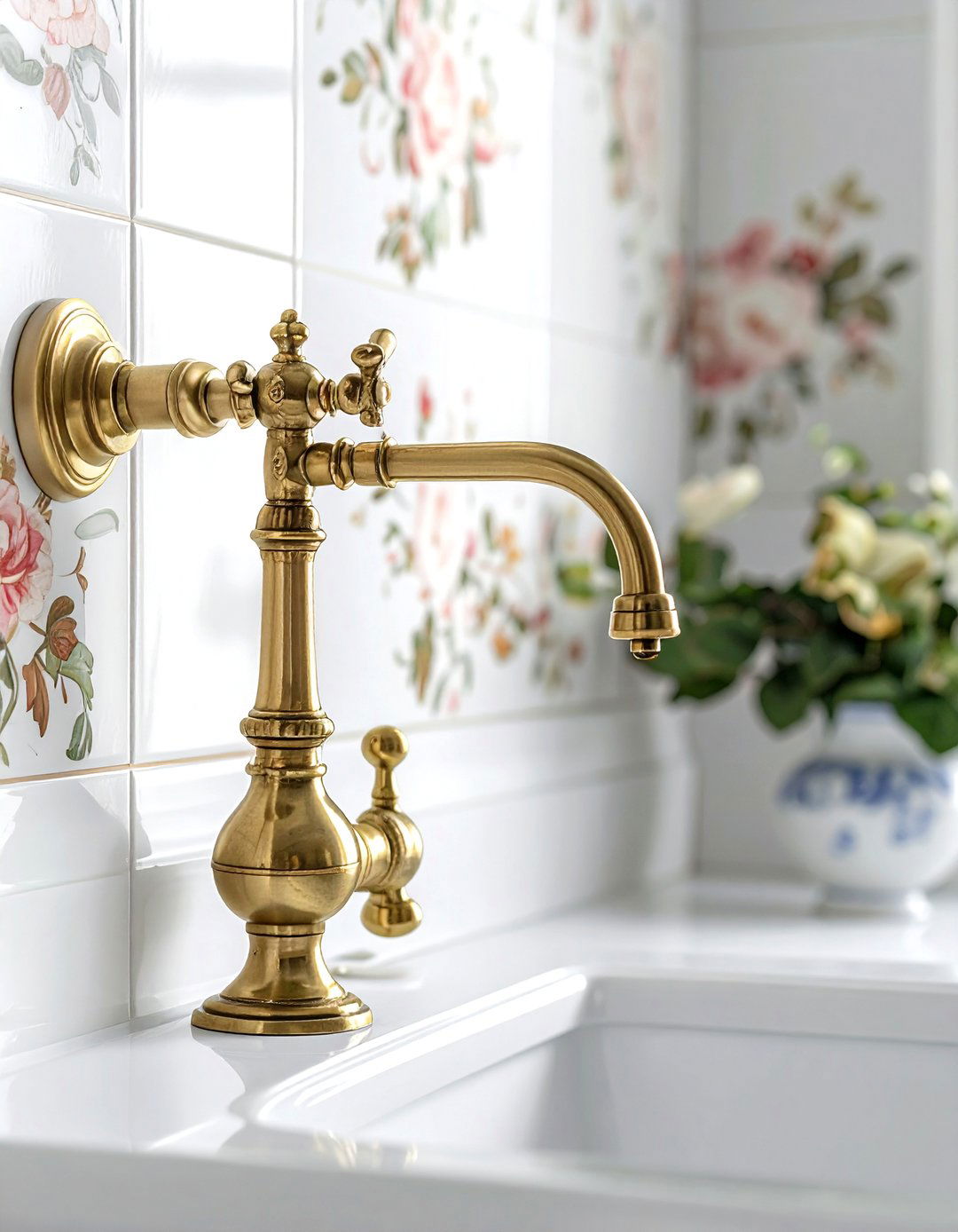 Victorian style wall mount faucet - 30 wall-mount kitchen faucet ideas
