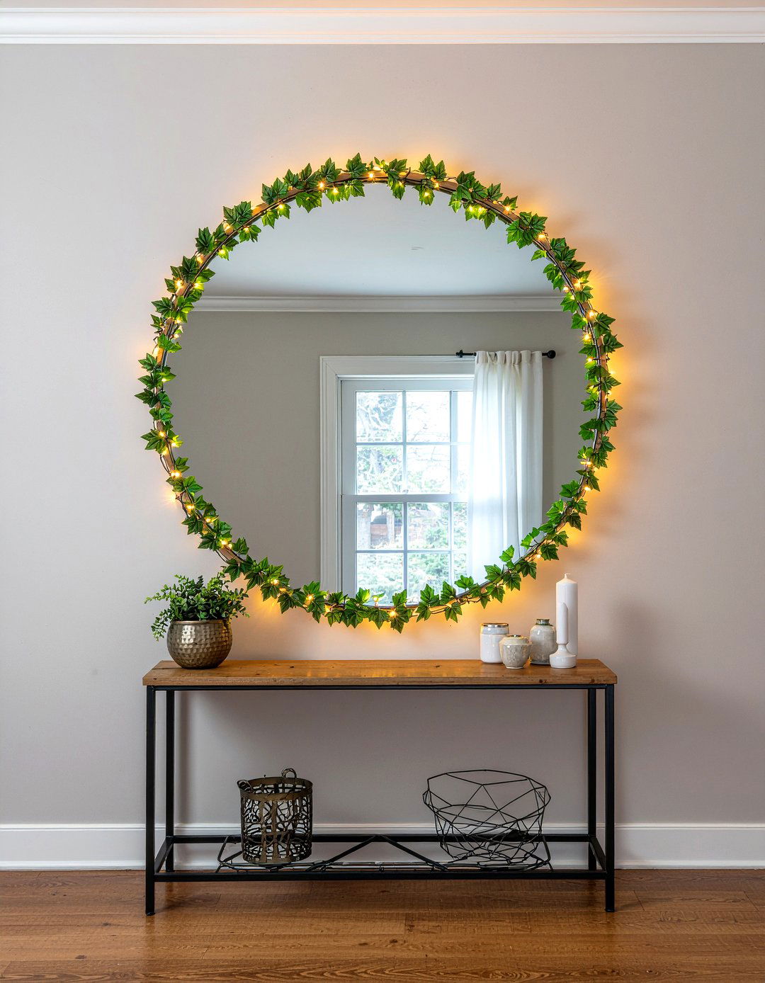 Vine String Lights - 30 bedroom string lights ideas