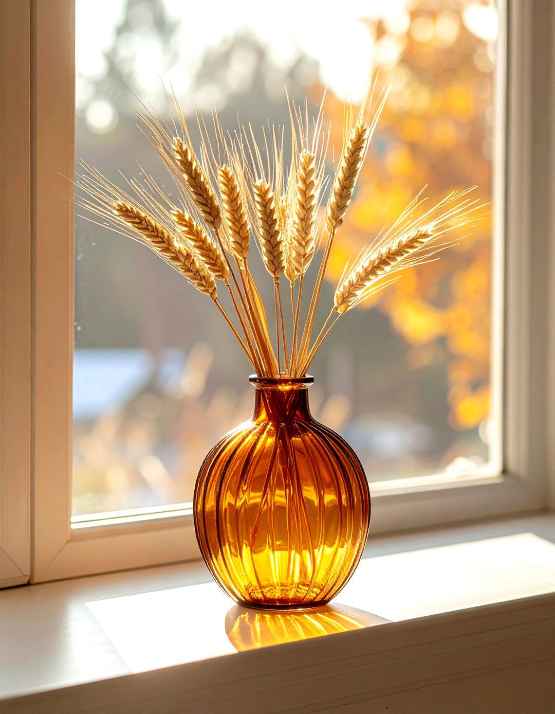 Vintage Amber Glass Vase