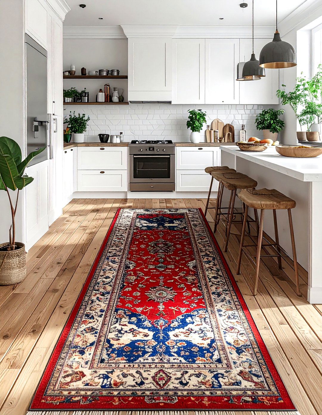 Vintage Area Rug - 30 kitchen statement piece ideas