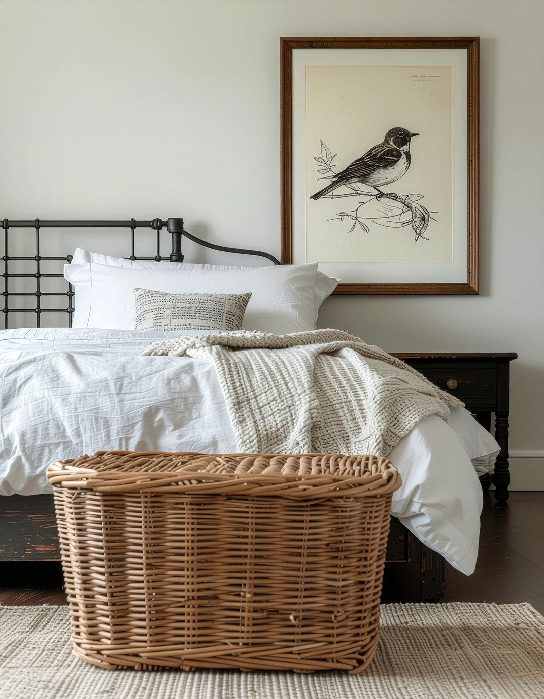 Vintage Bird Print - 30 bird bedroom ideas